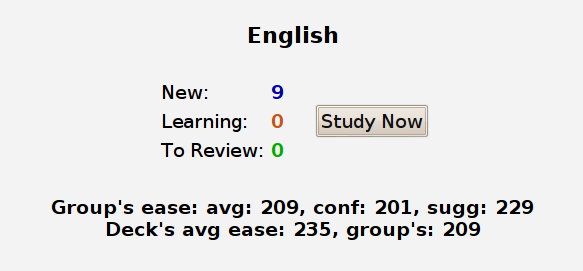Image for Suggest Starting Ease for the deck's options group