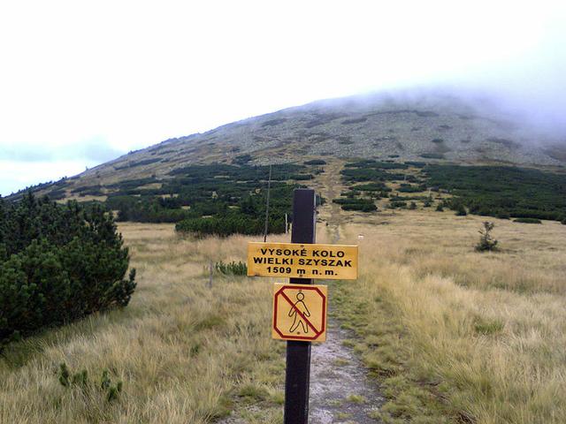 Image for Sign near Wielki Szyszak showing its altitude