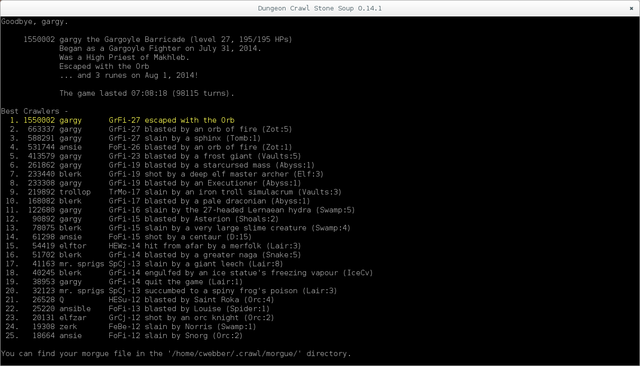 Image for I finally beat Dungeon Crawl Stone Soup