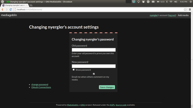 Image for Edit password with prototype account edit side-nav 