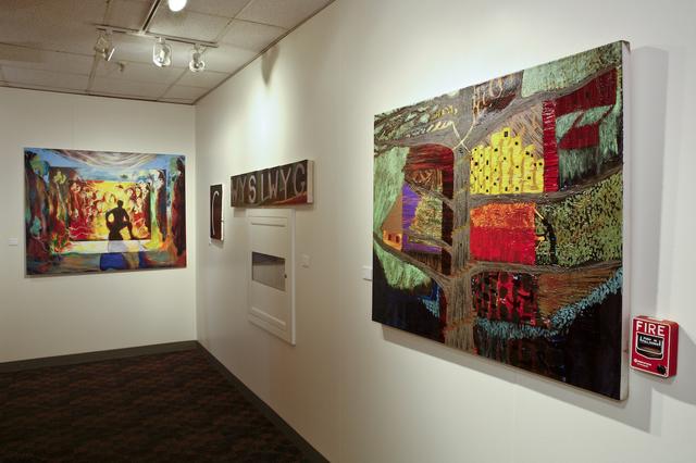 Image for PARC install 9: "The Owner's Historic Lesson (Flag 1954 - 1955)," "Melvil's Rib," "What You See Is What You Get," "Doug Engelbart, Red Cross Library, The Philippines"