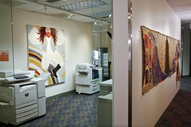 Image for PARC install 18: "Freedom (Richard Stallman Folk Dancing)," "Psychedelic Illuminated Manuscript"